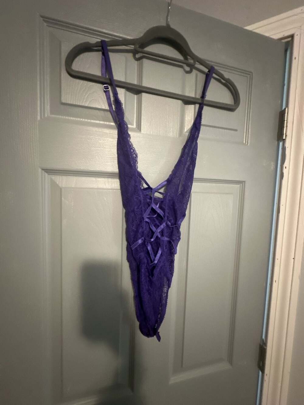 Vintage  Purple Lace Lingerie Teddy Bodysuit